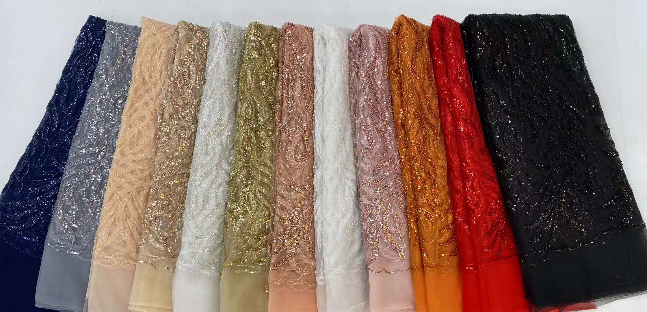 African Sequins Lace Fabrics High Quality Nigeria French Mesh Lace